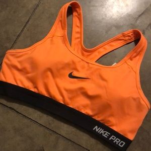 Orange Nike Pro Sports Bra